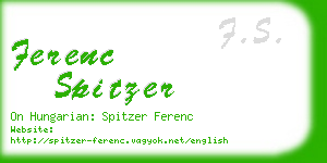 ferenc spitzer business card